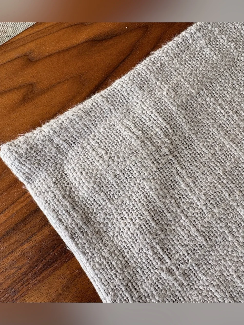 Crate & Barrel King Duvet Cover + 2 King Shams Greige Textured Linen Blend Set